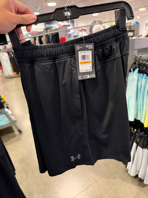 UA 男生 運動短褲 黑色 XL