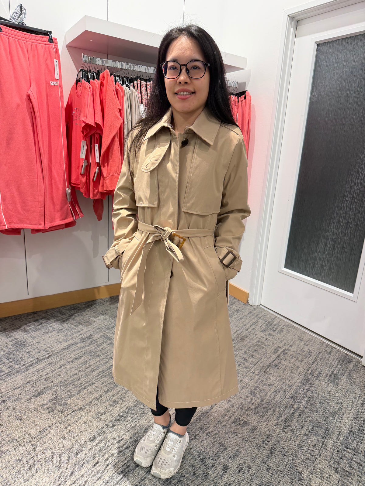 梅西百貨 DKNY專櫃 女生 長版雨衣