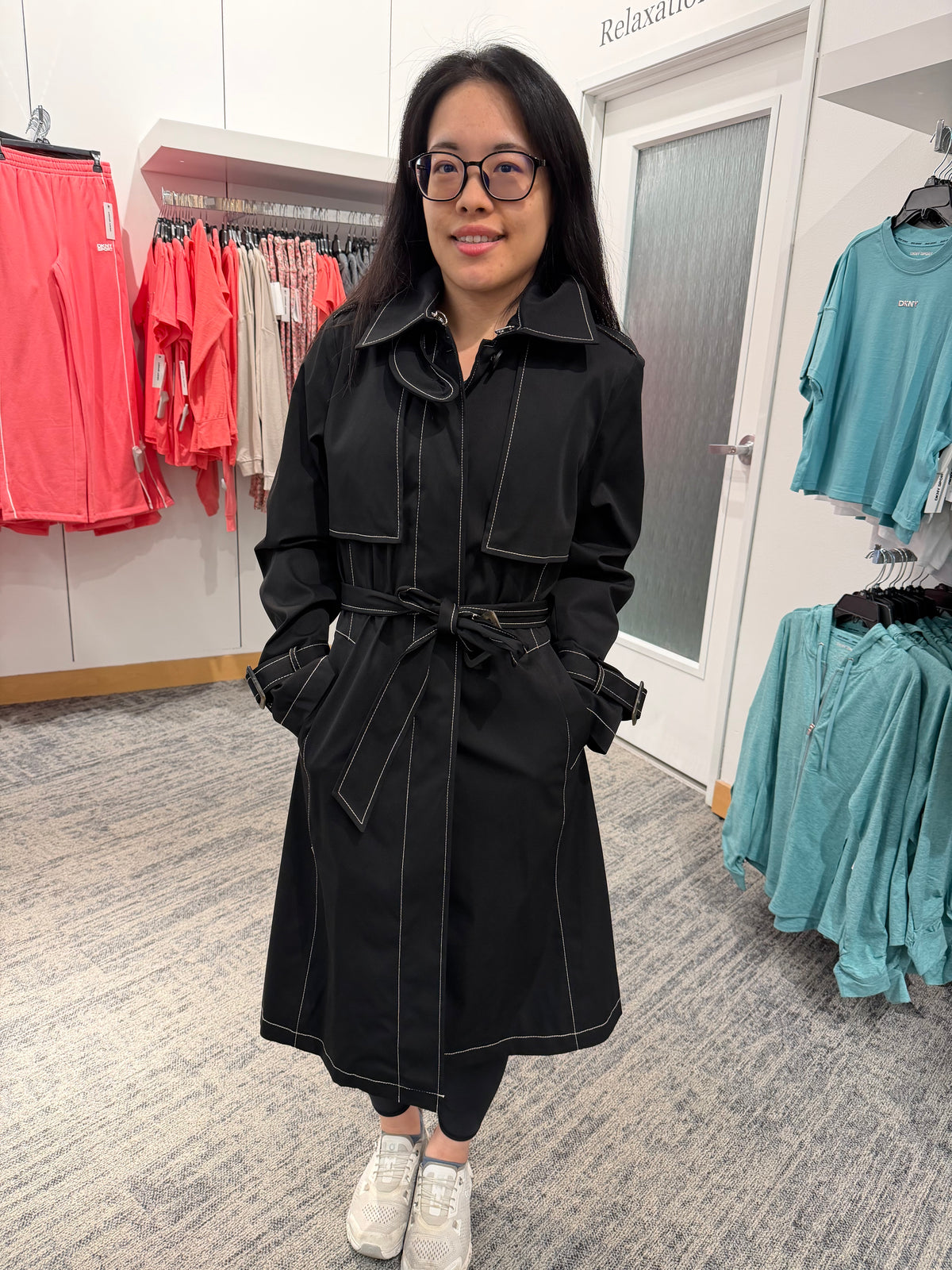 梅西百貨 DKNY專櫃 女生 長版雨衣