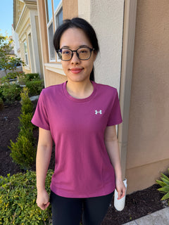 UA 專櫃 女生 羅紋短袖 莓果