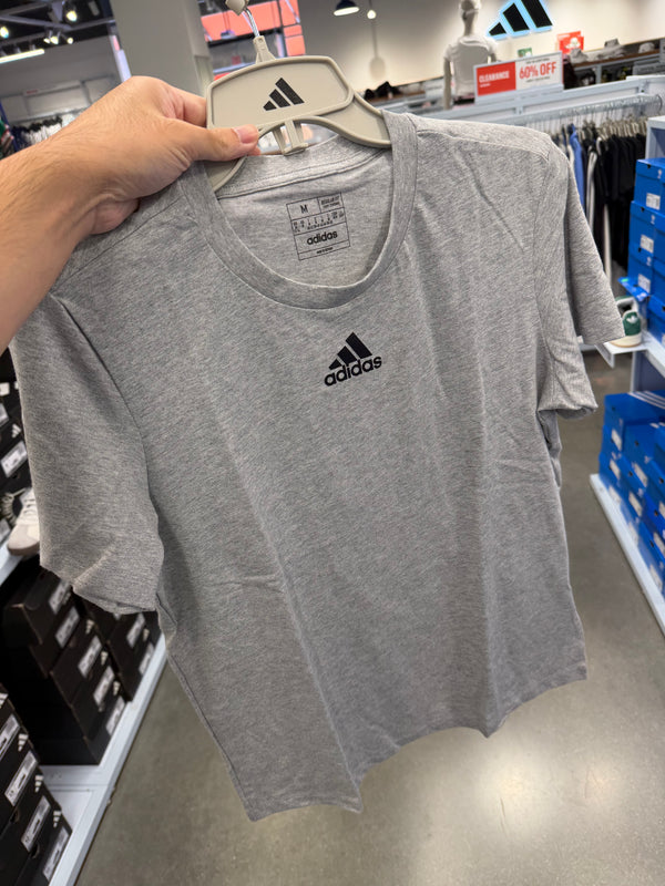 Adidas 女生 棉短T - 灰色小logo