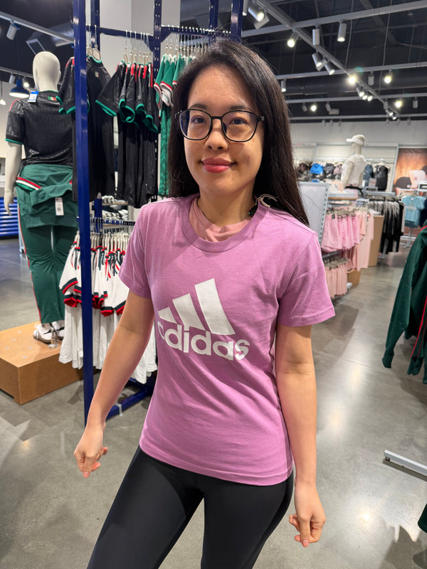 Adidas 女生 棉短T - 粉色logo