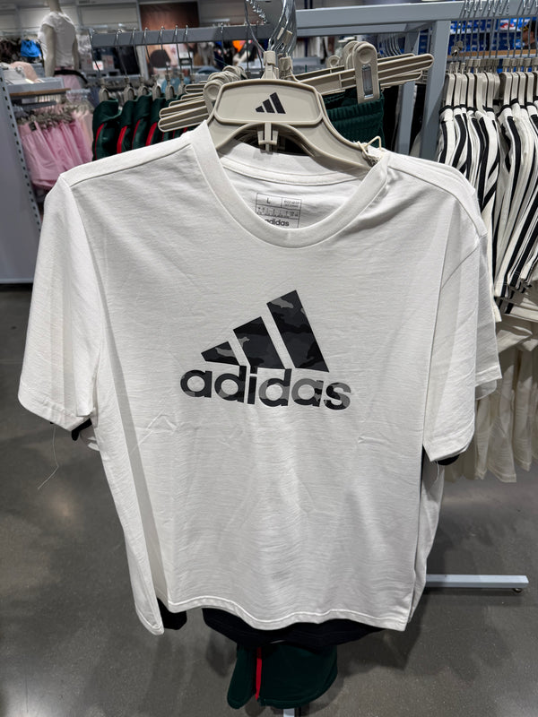 Adidas 男生 棉短T - 白色 迷彩