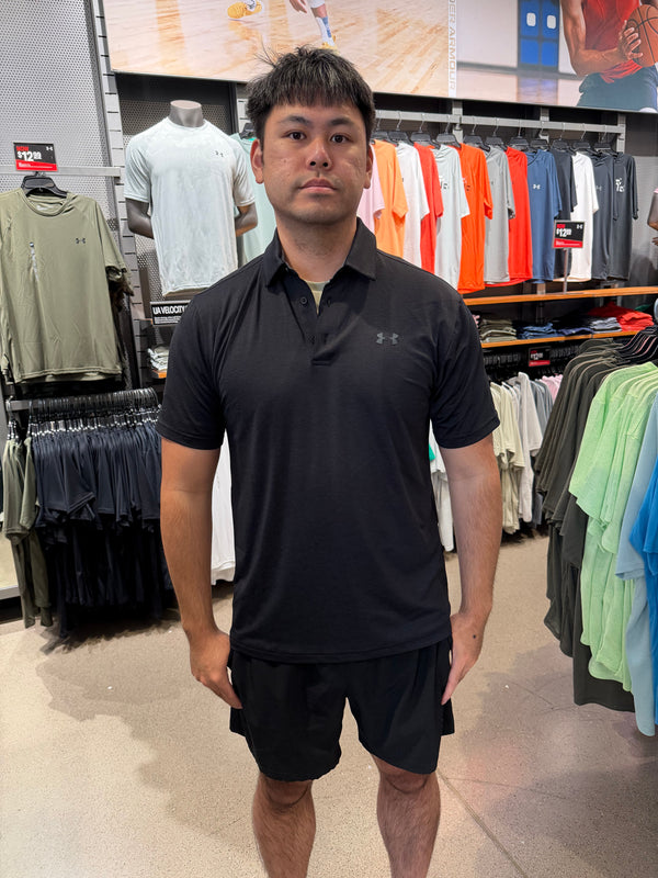 UA 男生 滑溜溜Polo衫 UPF 40 - 黑色