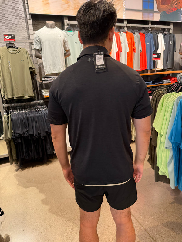 UA 男生 滑溜溜Polo衫 UPF 40 - 黑色