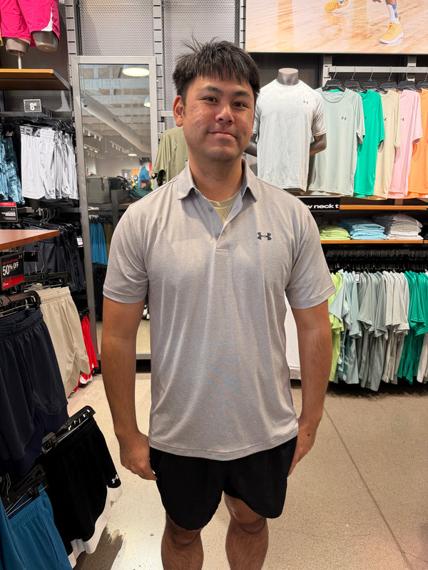 UA 男生 滑溜溜Polo衫 UPF 40 - 灰色