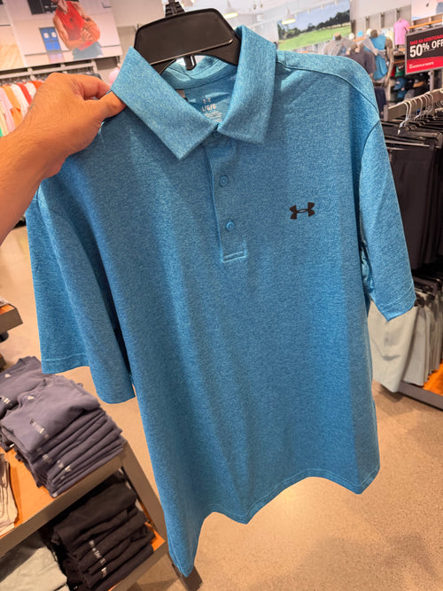 UA 男生 滑溜溜Polo衫 UPF 40 - 淺藍素面