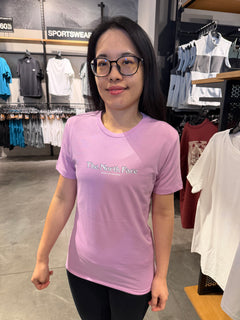 北臉 女生 字樣Logo 短T - 粉紫色