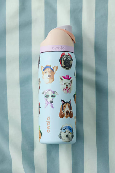 Owala x UO 限量輕鬆喝不銹鋼吸管保溫水壺 犬子 - Dog Collage