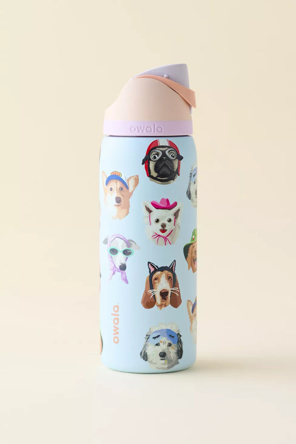Owala x UO 限量輕鬆喝不銹鋼吸管保溫水壺 犬子 - Dog Collage