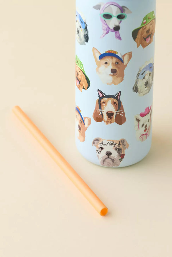 Owala x UO 限量輕鬆喝不銹鋼吸管保溫水壺 犬子 - Dog Collage