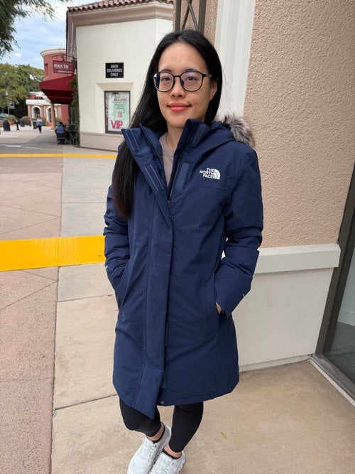 北臉 女生 Arctic派克真羽絨外套 600 深藍