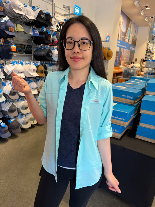 Columbia 女生 Crystal 防曬長袖襯衫 - UPF40