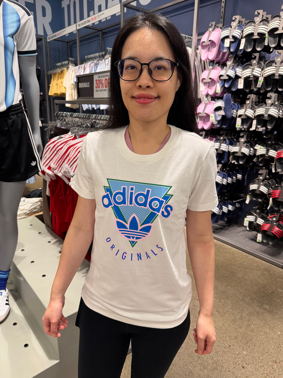 Adidas 女生 棉短T - 白色 幾何三葉草
