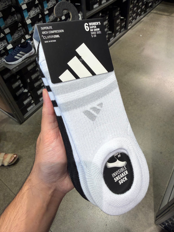 Adidas 女生 超短襪 黑灰白 6雙組