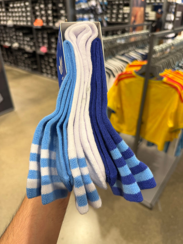 Adidas 女生 三葉草中筒襪 - 天空藍
