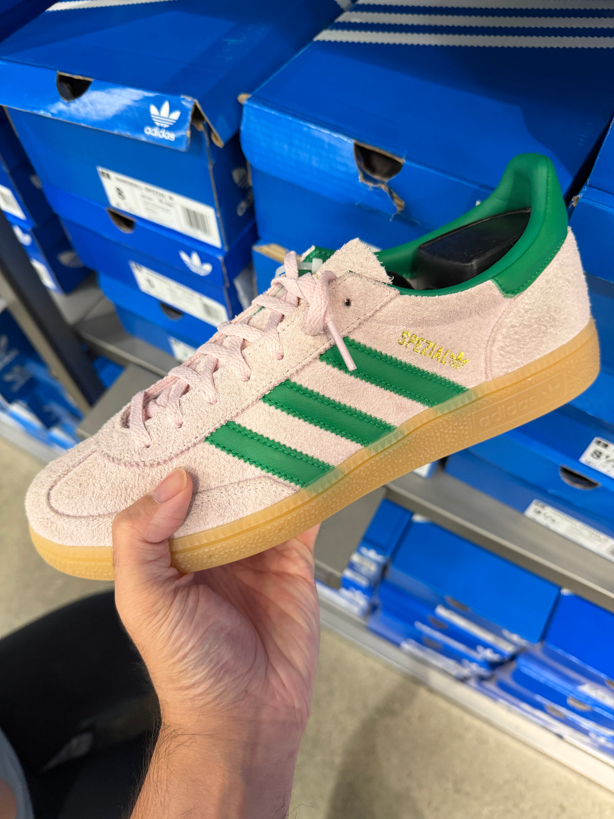 Adidas 女生 Handball 德訓鞋 粉綠