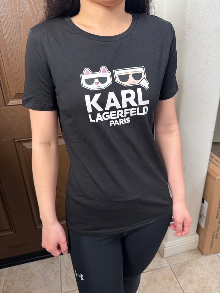 卡爾 女生短T 朋友貓 黑色 XS