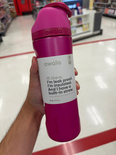 Owala 經典吸管不銹鋼冷水壺 - 桃紅 - 710ml