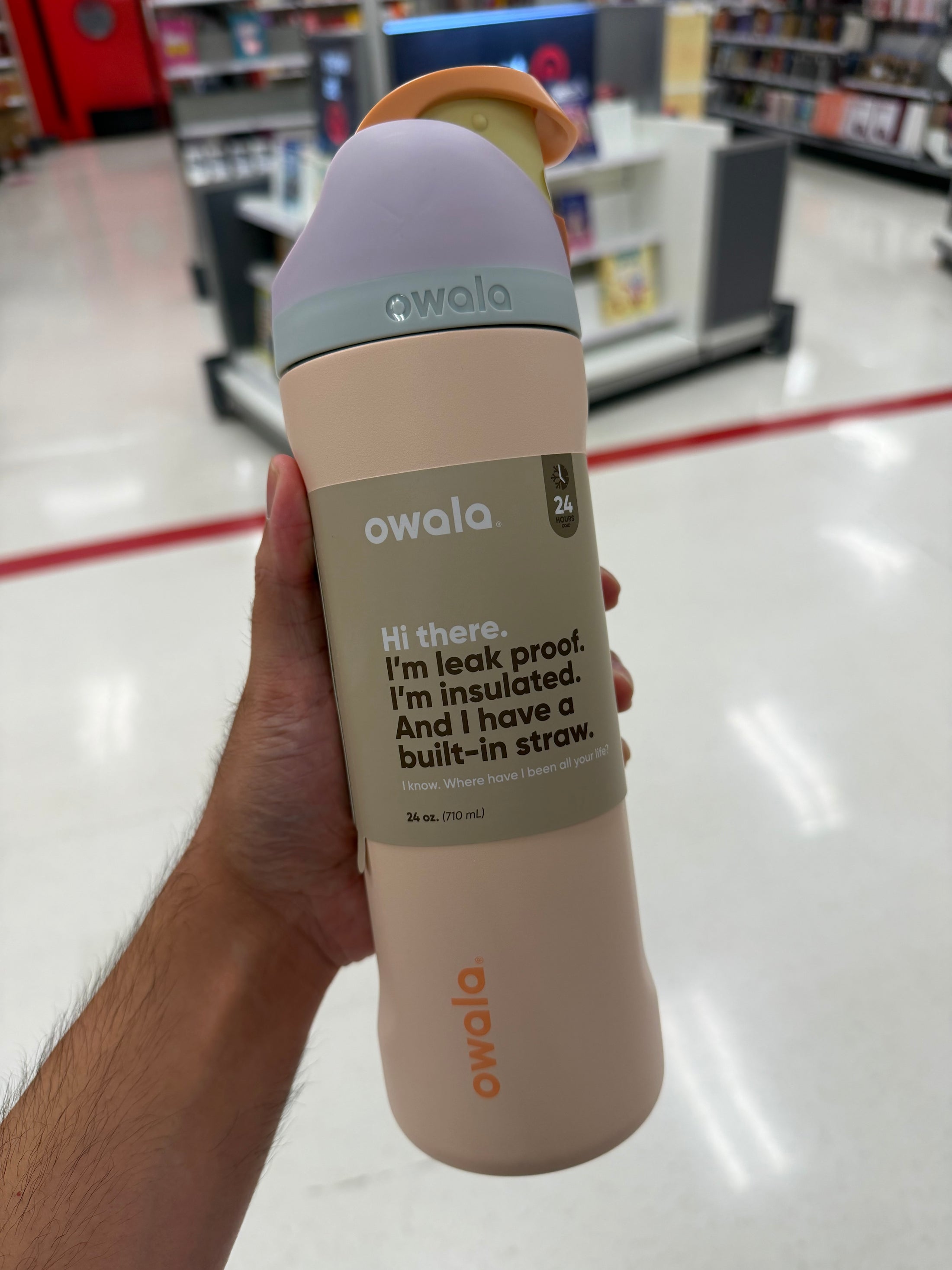 Owala 經典吸管不銹鋼冷水壺 - 布丁色 - Sandy Shore - 710ml