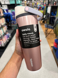 Owala 拉手吸管不銹鋼冷水壺 - 低調玫瑰金 - Boss Babe - 890ml