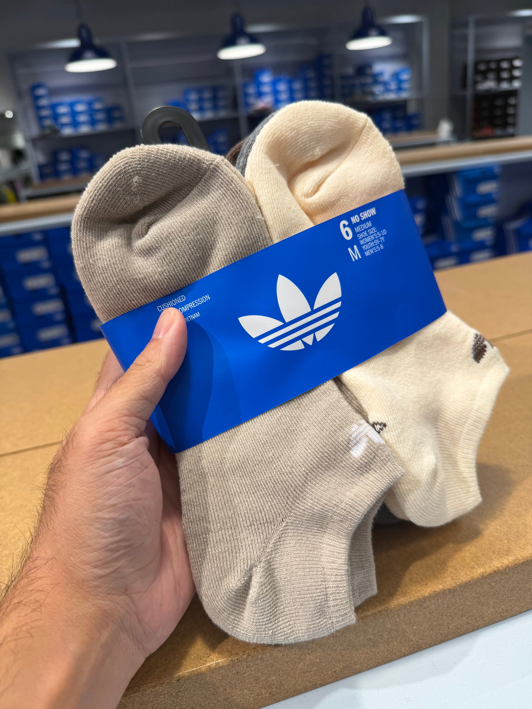 Adidas 襪子六入組 - 隱形襪 - 巧克力色