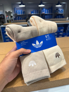 Adidas 襪子六入組 - 中筒襪 - 巧克力色