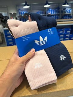 Adidas 襪子六入組 - 中筒襪 - 玫瑰色