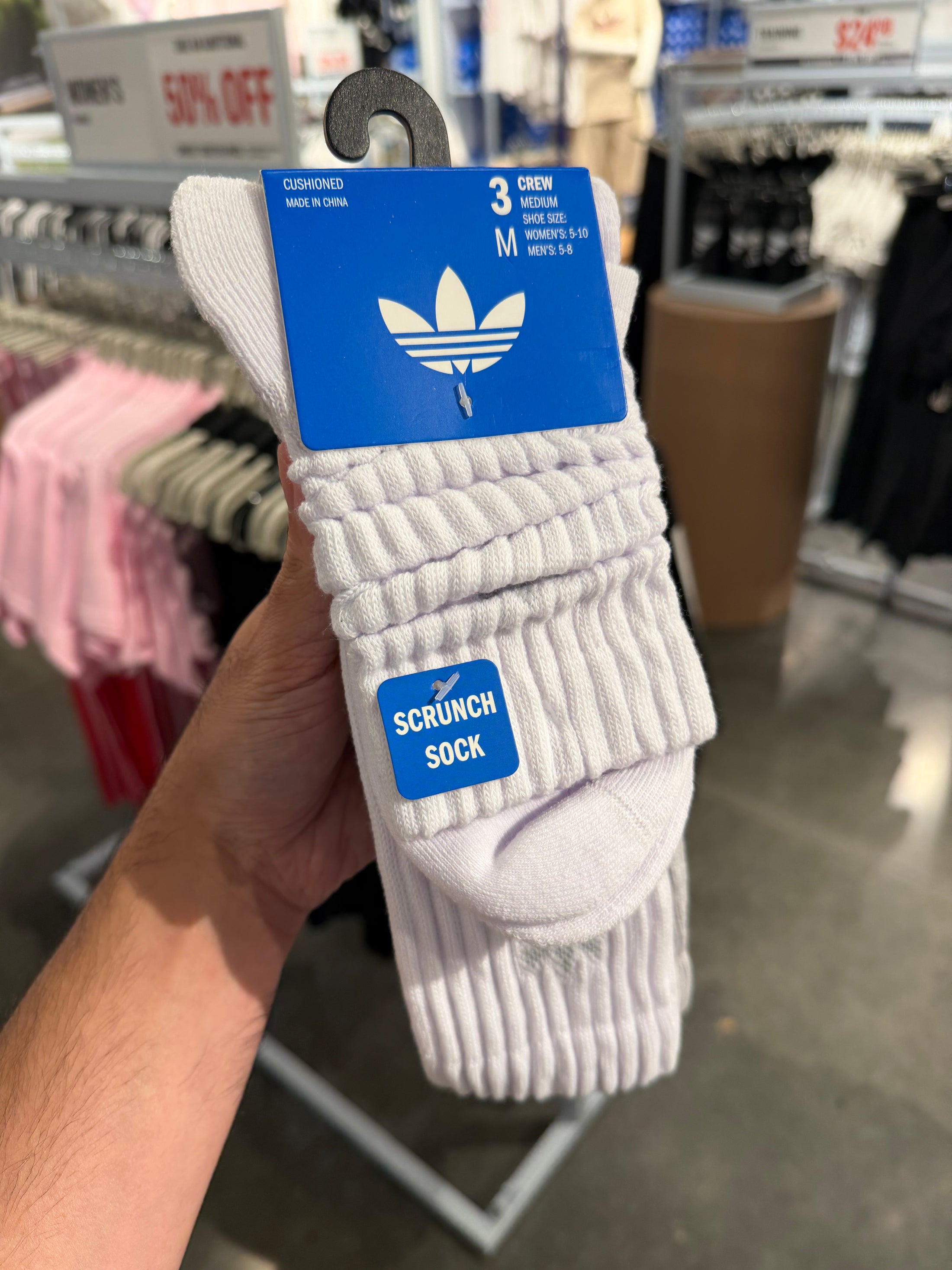 Adidas 襪子三入組 - 泡泡襪 - 全白