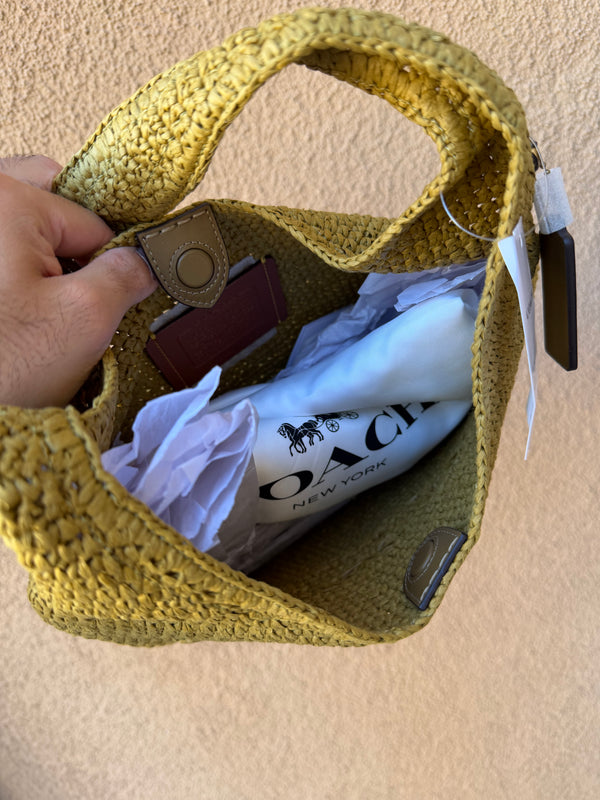 Coach outlet Brooklyn 草編包 28 - 橄欖綠