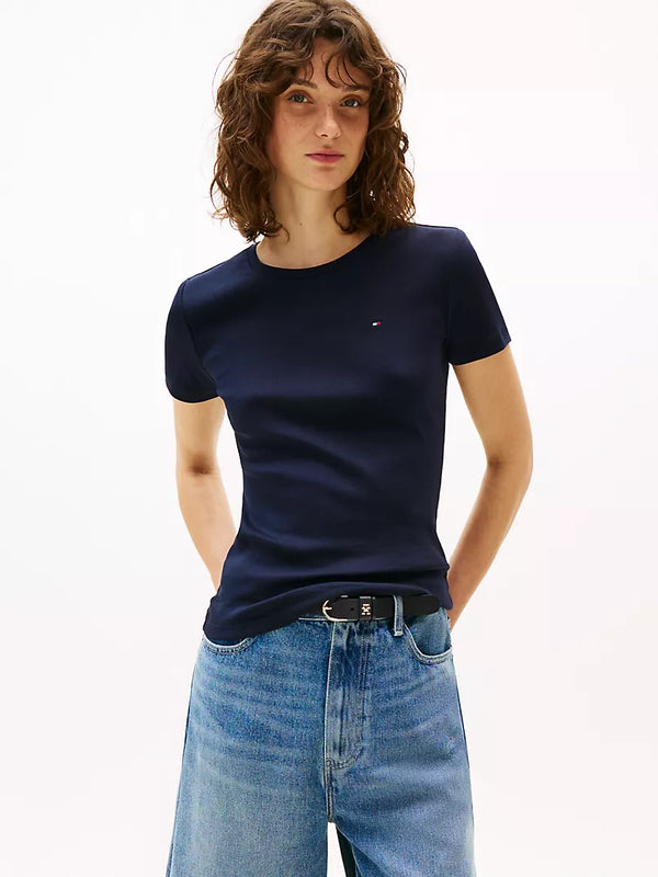 Tommy 女生 圓領 小logo短T