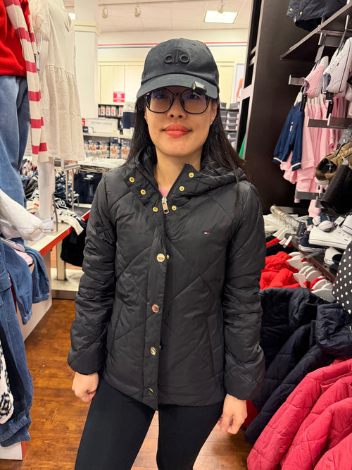 Tommy 女生 紋格科技羽絨外套 黑色 XXS