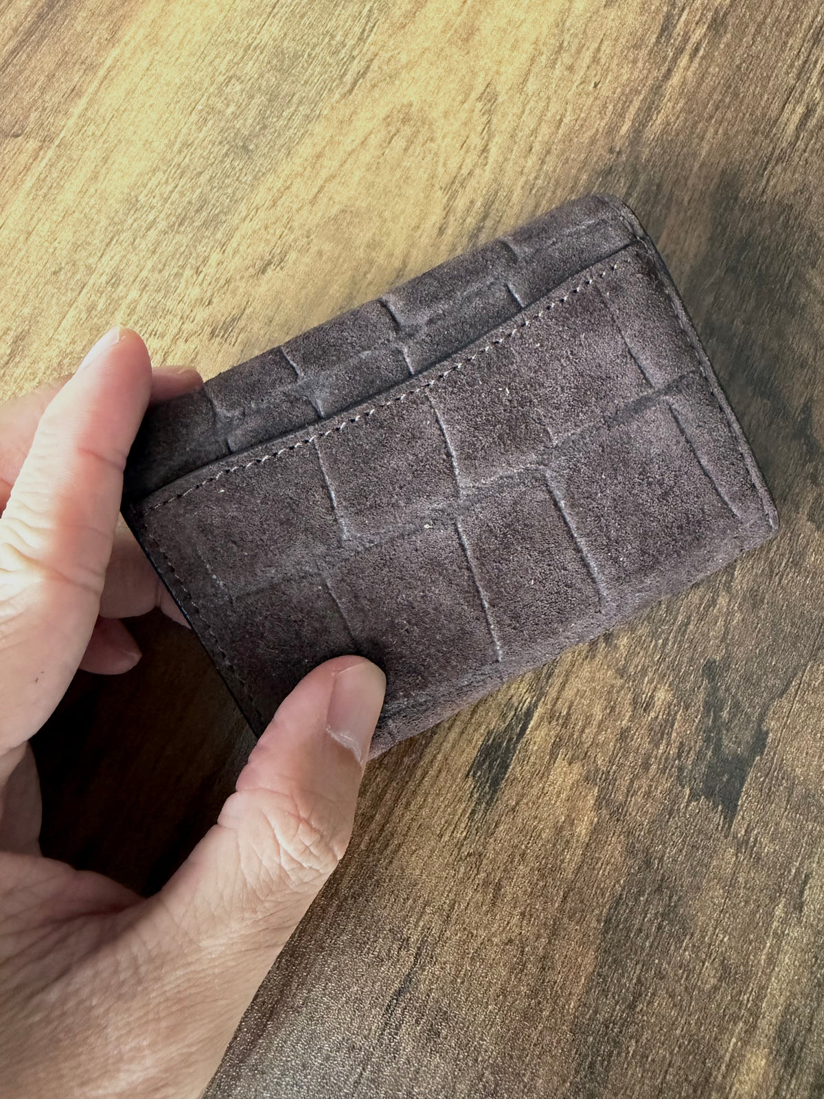 Coach outlet 翻蓋零錢卡夾 - 鱷魚紋楓葉咖