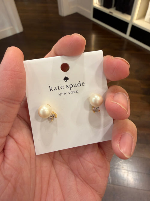 KS outlet 耳針 水鑽珍珠