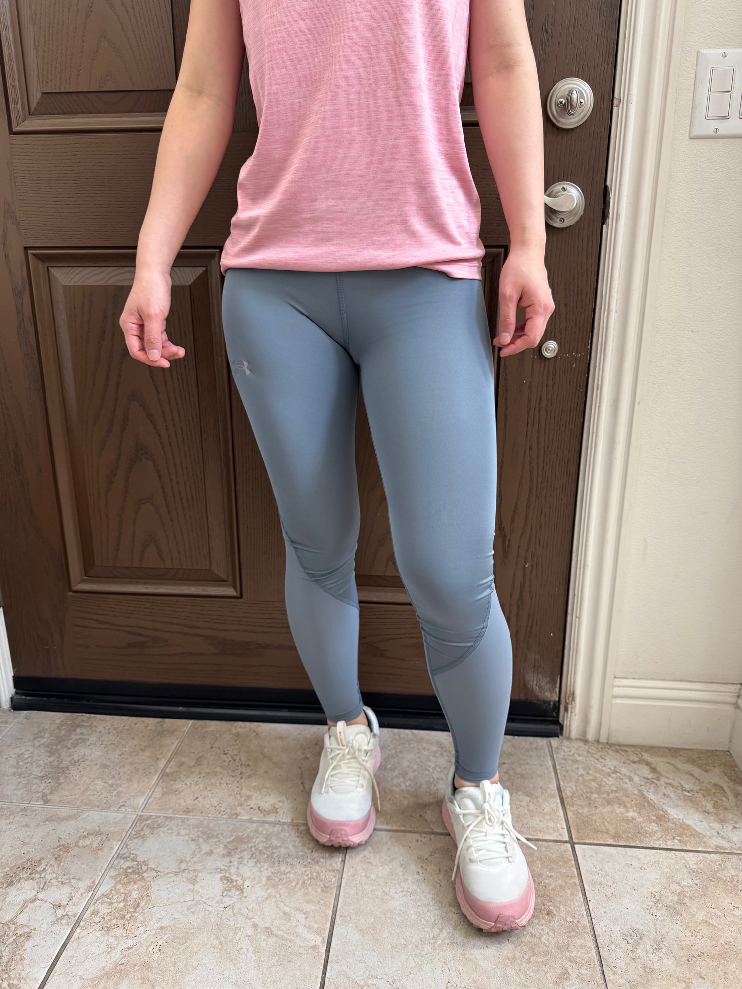 UA女生 Fly fast 腳踝Legging 莫蘭迪藍 XS