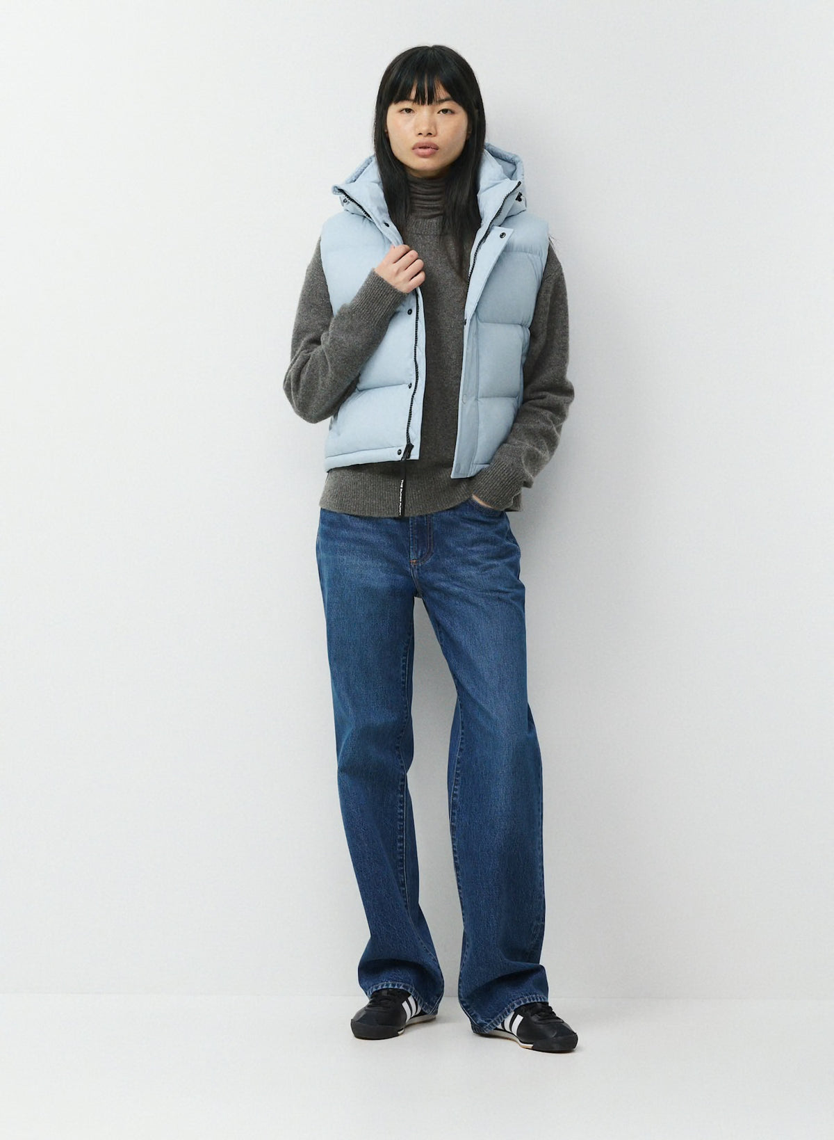 Aritzia 女生 Superpuff 四格真羽絨背心 800 - 天空冰島藍 - Dew Blue