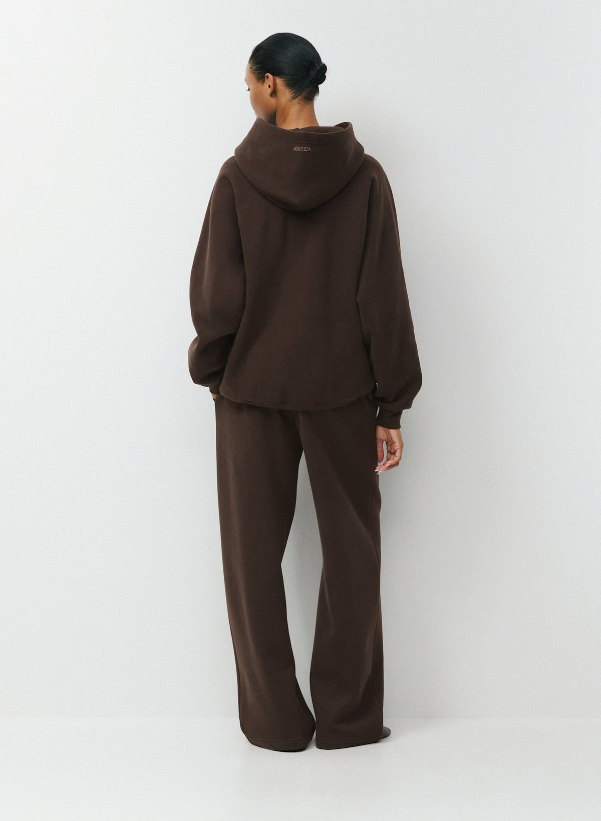 Aritzia 女生 Sweatfleece 直筒棉褲 - 巧克力
