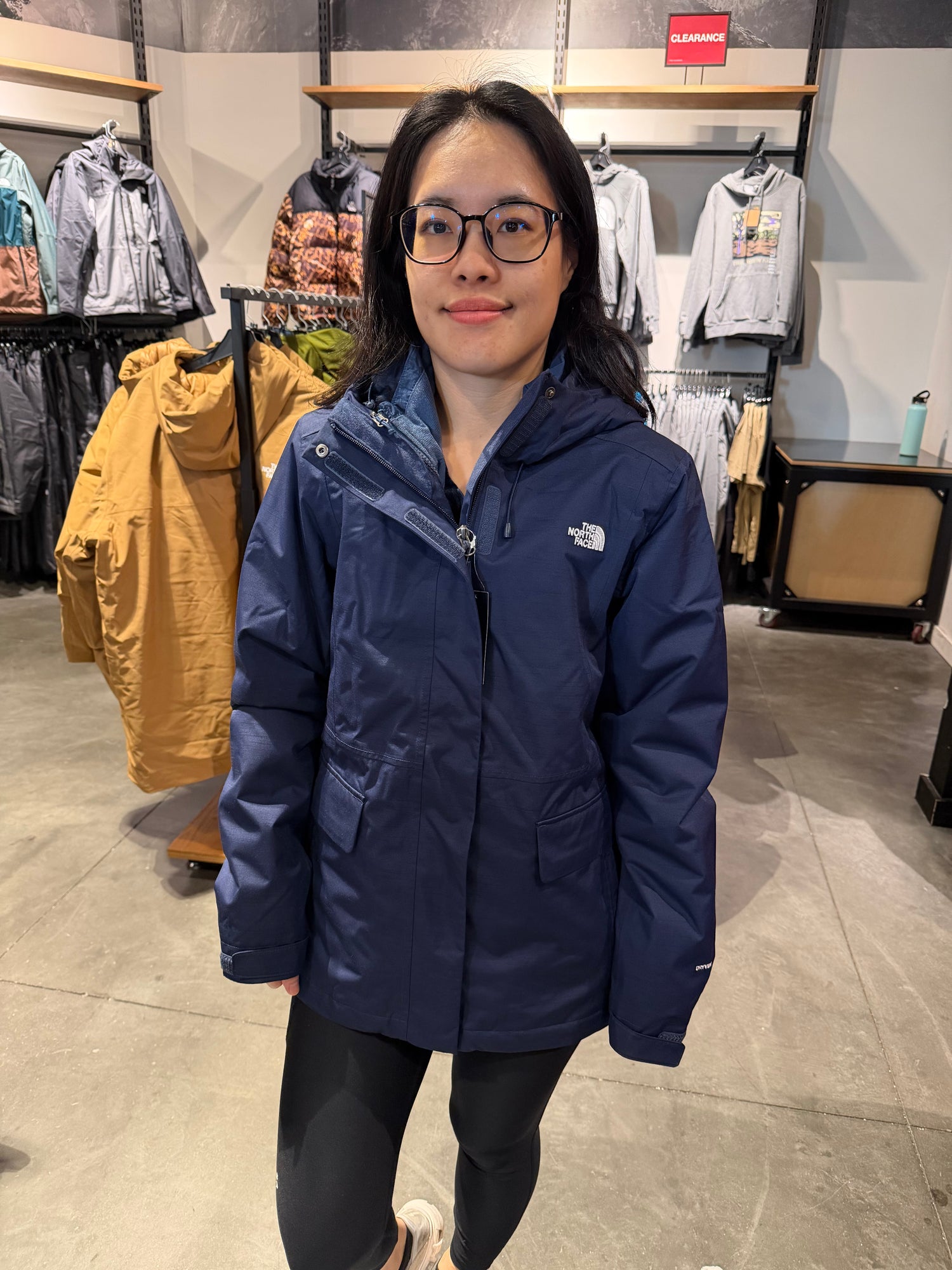 北臉 女生 Monarch三合一[內裡科技羽絨] 深藍 S