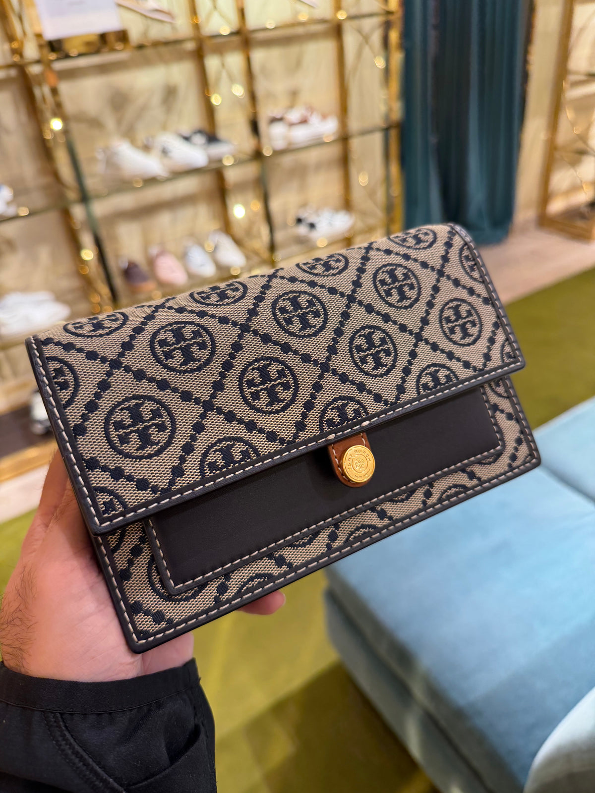 TB 專櫃 T Monogram WOC - 藍提花