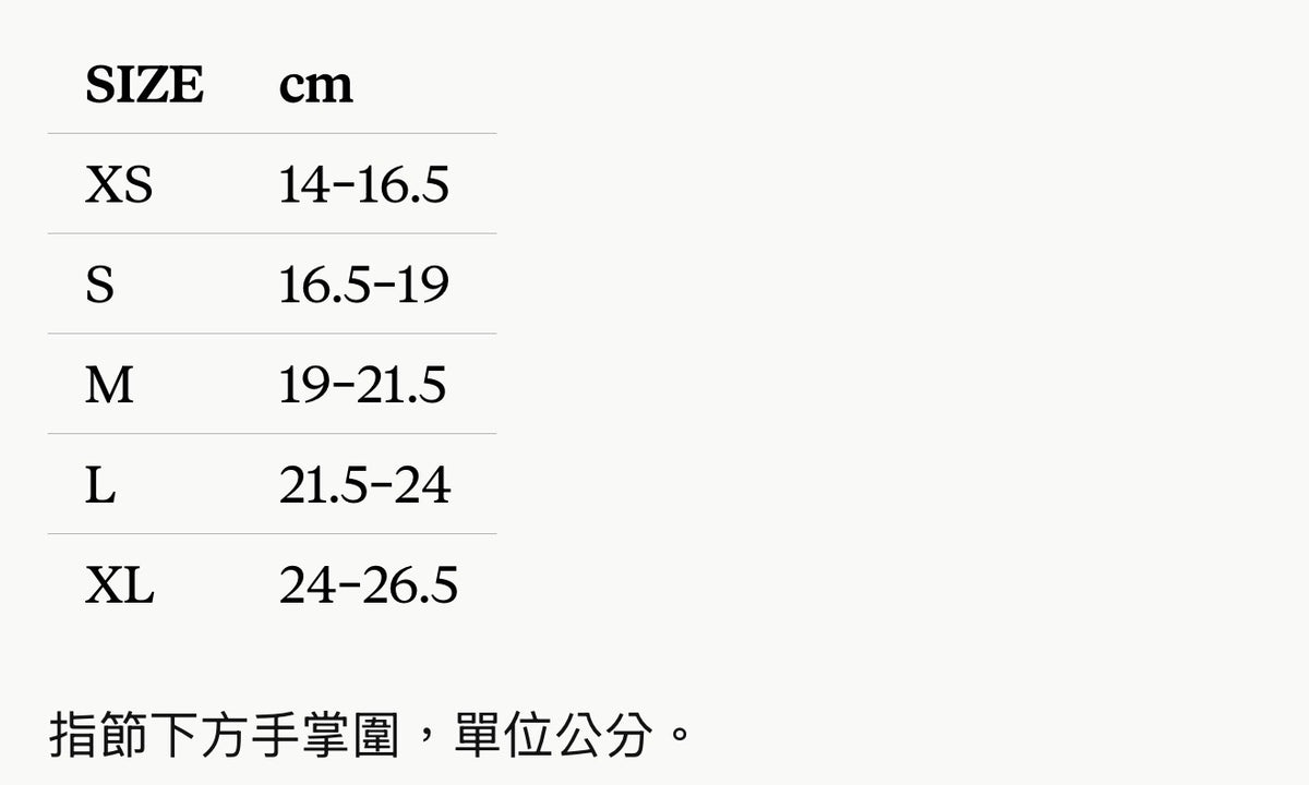 尺寸表