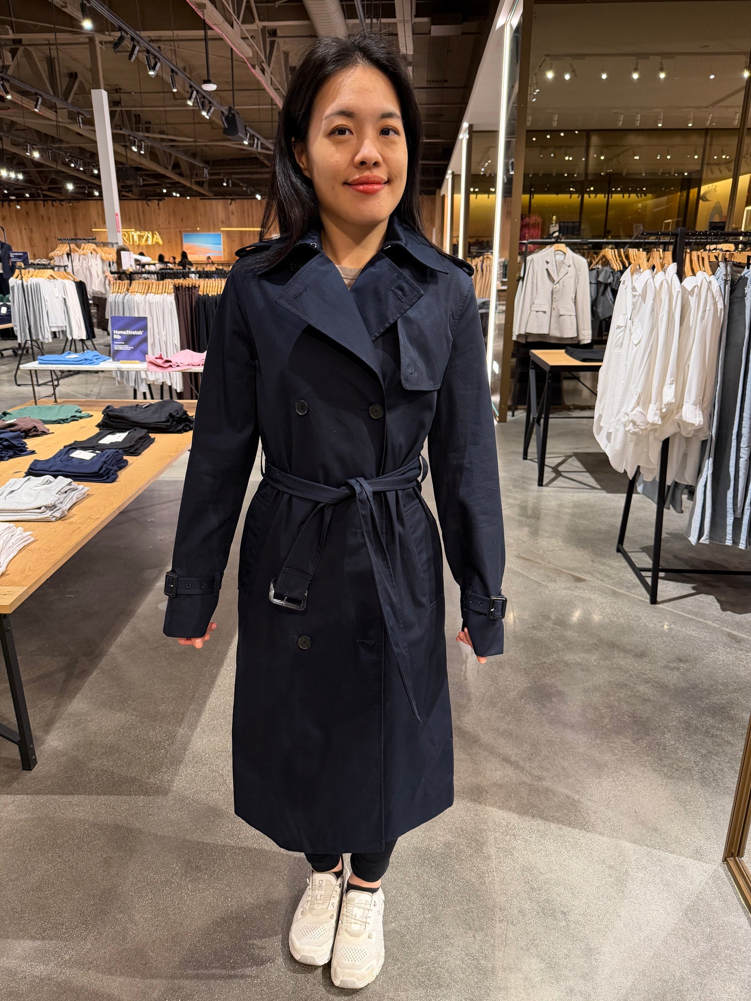 Aritzia 超美防潑水風衣 深藍 XXS