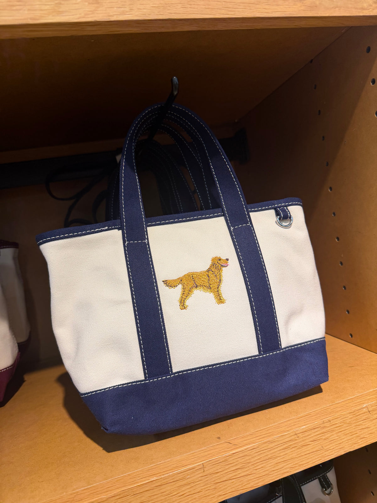 J Crew 刺繡狗狗托特包 - 黃金獵犬