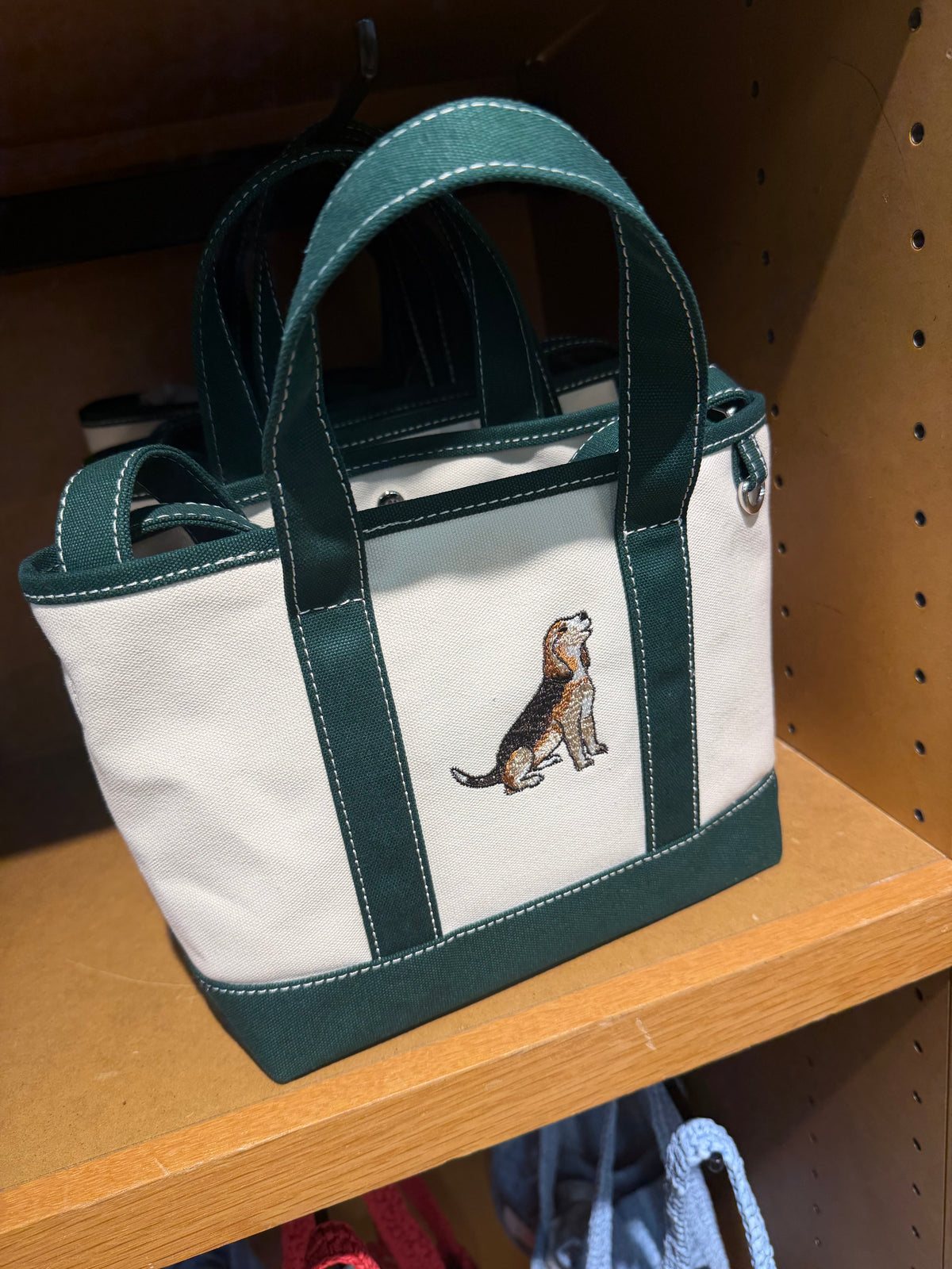 J Crew 刺繡狗狗托特包 - 米格魯
