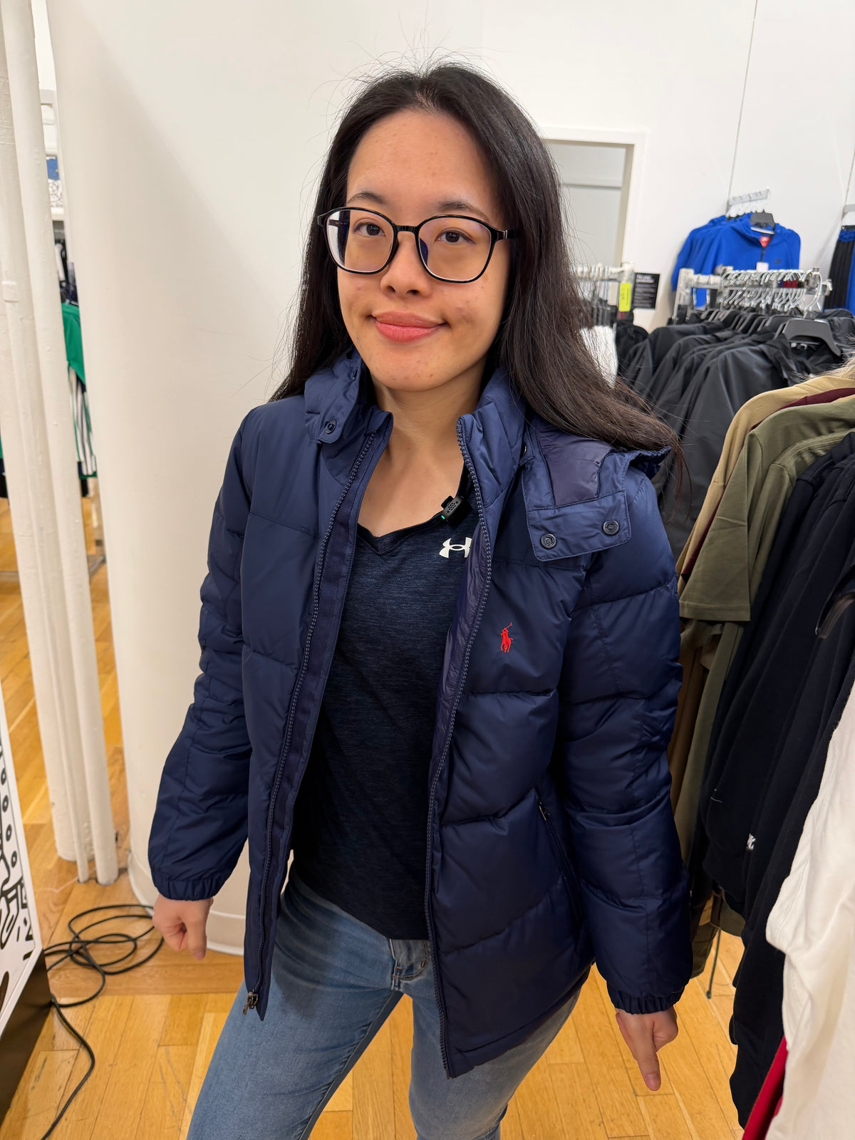 RL 青年款 真羽絨連帽外套 650 - 深藍