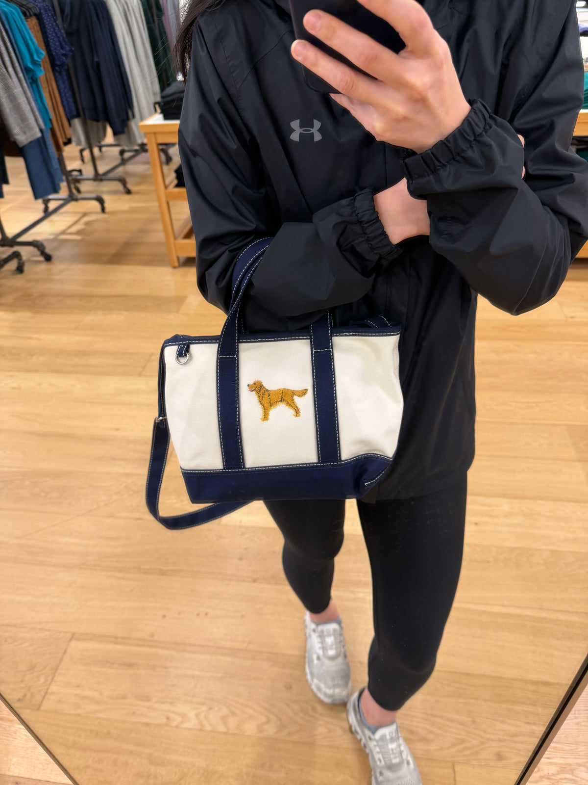 J Crew 刺繡狗狗托特包 - 黃金獵犬
