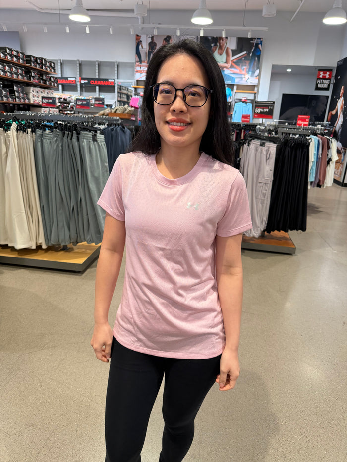 UA 女生 滑溜溜運動短T - 圓領