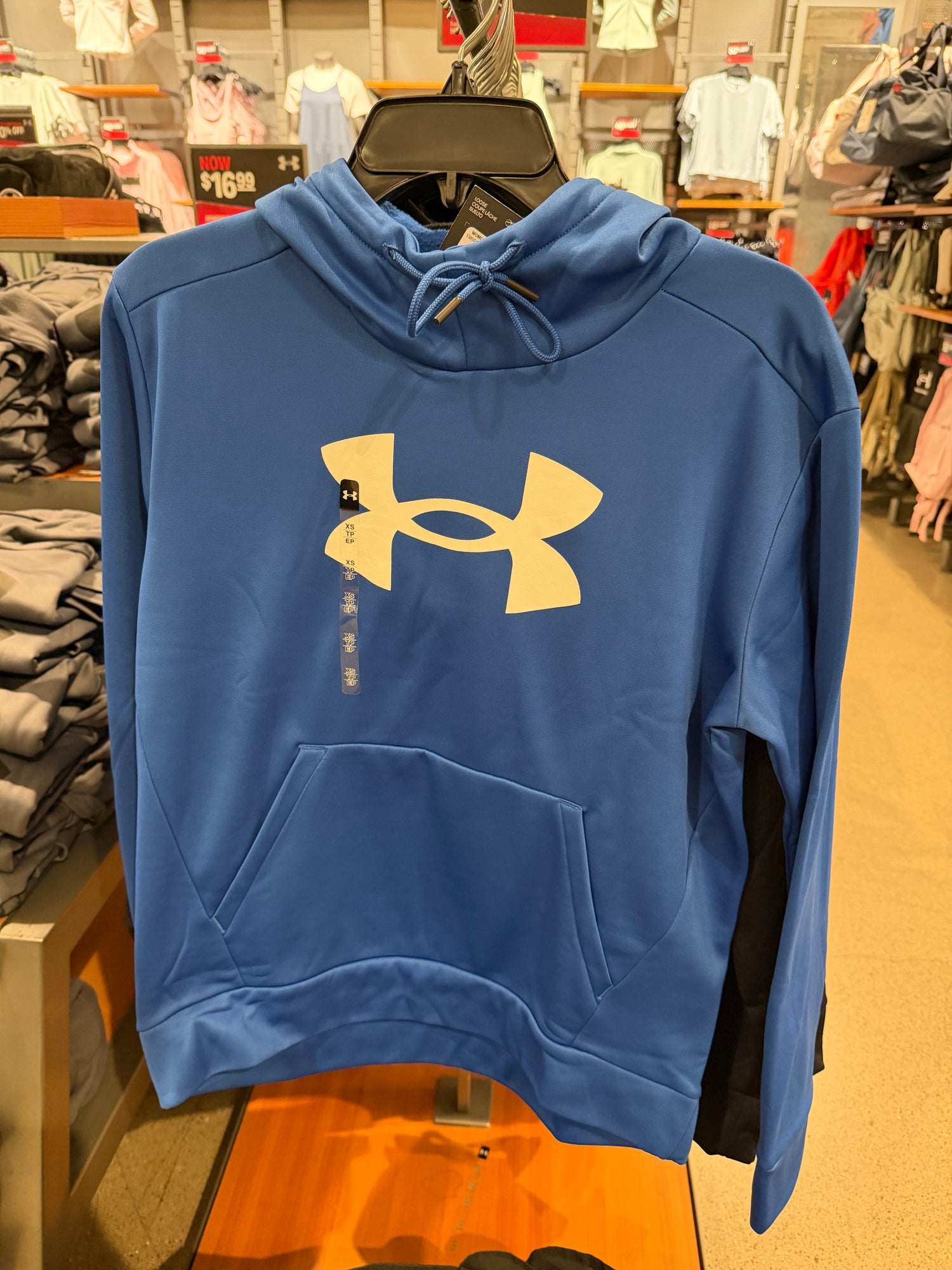 UA 女生 刷毛帽T 大Logo - 寶藍 432