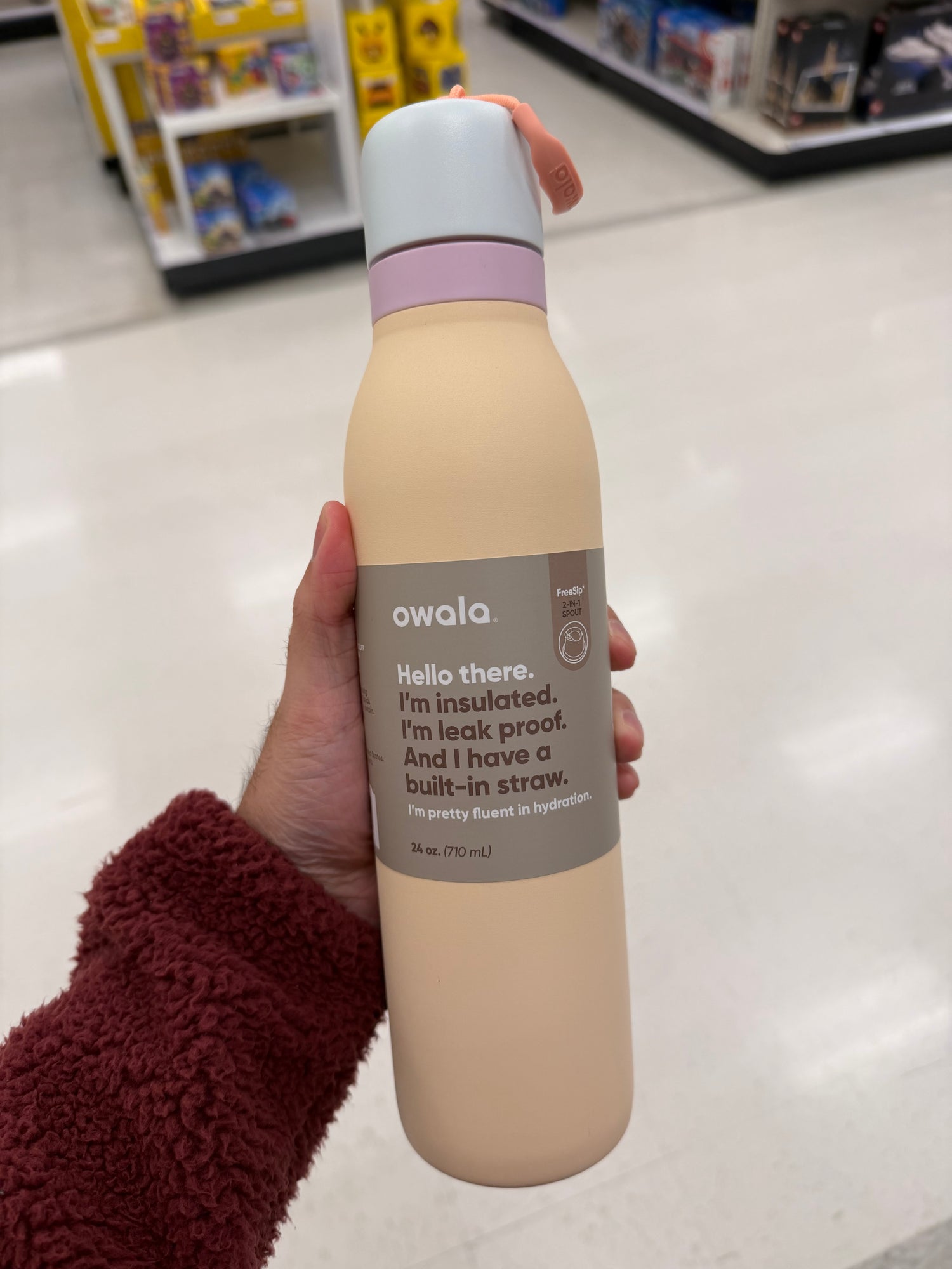 Owala 熱水輕鬆喝水壺 布丁色 710ml