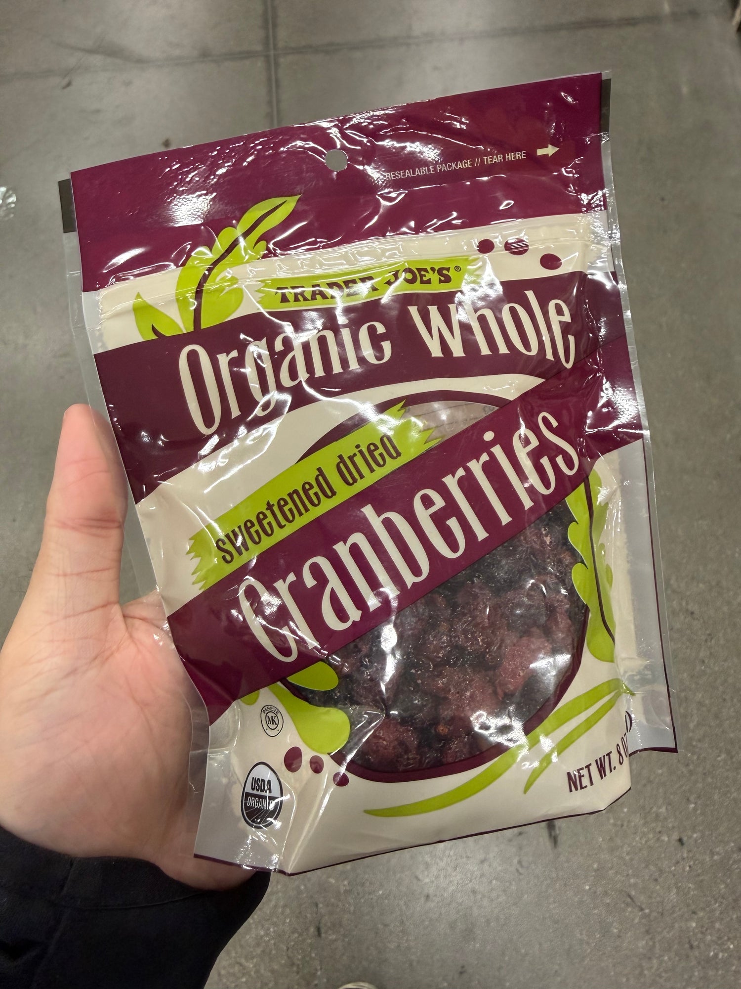 TJ果乾 無添加糖蔓越莓乾 156g