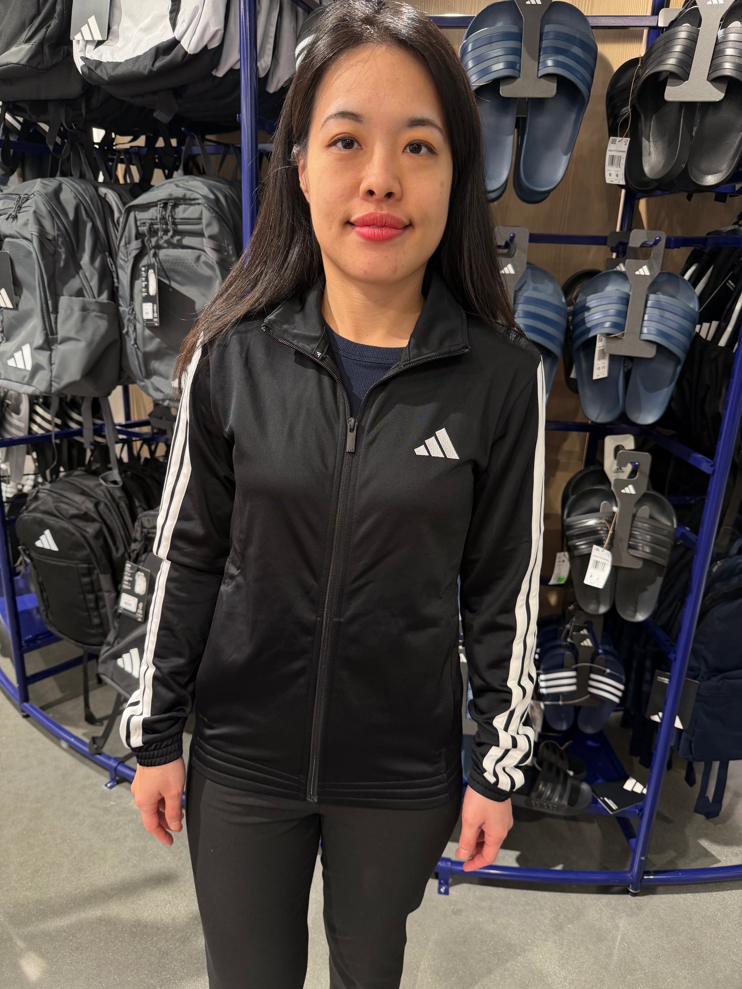 Adidas 女生 運動外套 黑色